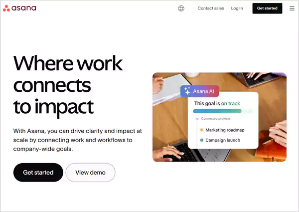 Asana Homepage Image