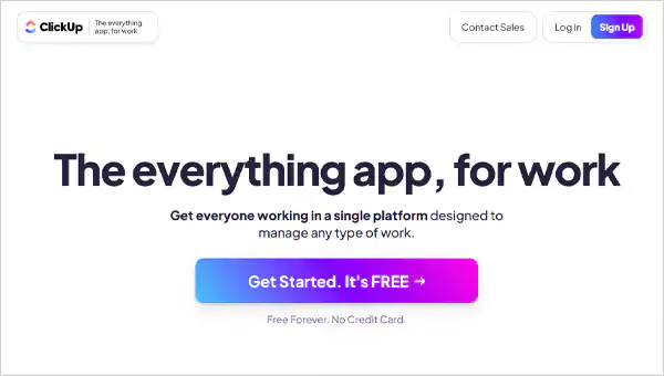 ClickUP Homepage Image