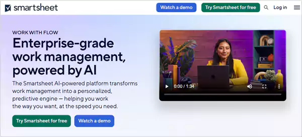 Smartsheet Homepage Image