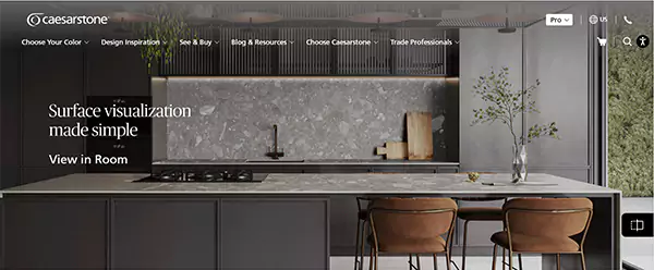 Caesarstone Virtual Kitchen Visualizer homepage