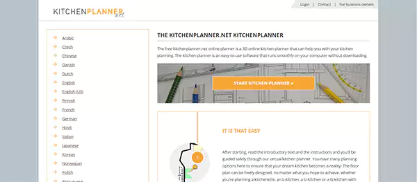 Kitchen Planner homepage