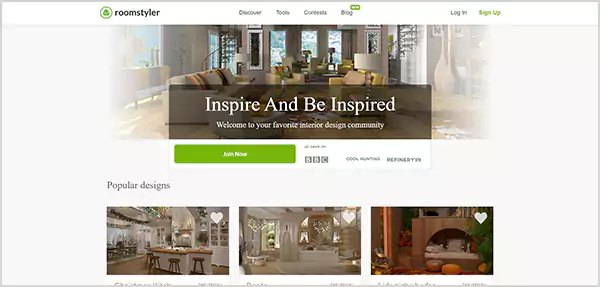 RoomStyler homepage