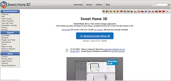 Sweet Home 3D homepage