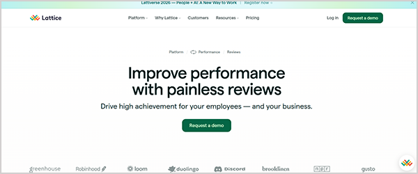 Lattice website Screenshot