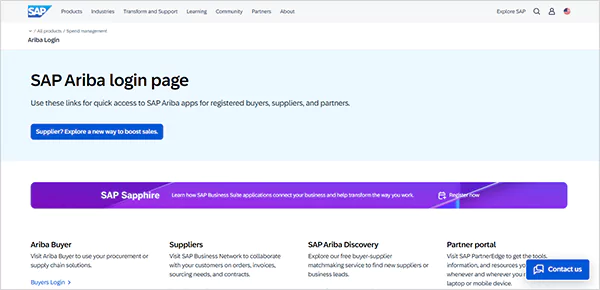 SAP Ariba Homepage