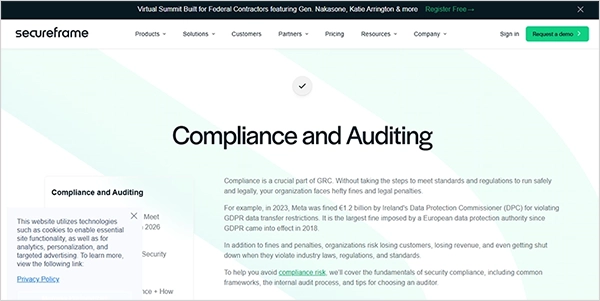 Secureframe homepages