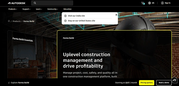 Autodesk Build Website Screenshot