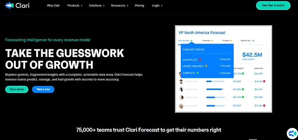 Clari Website Screenshot