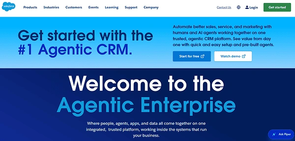 Salesforce Website Screenshot 