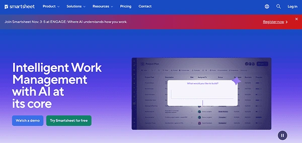 Smartsheet Website Screenshot