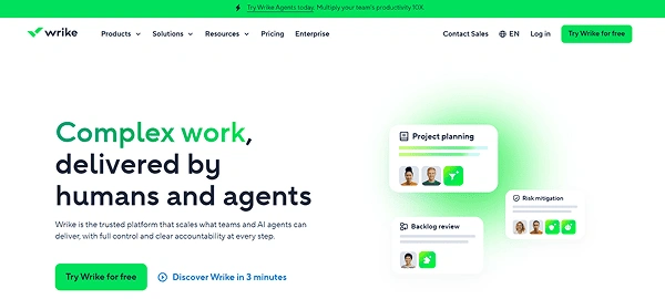 Wrike Website Screenshot