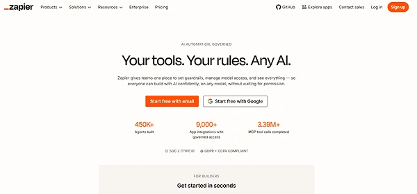 Zapier Website Screenshot