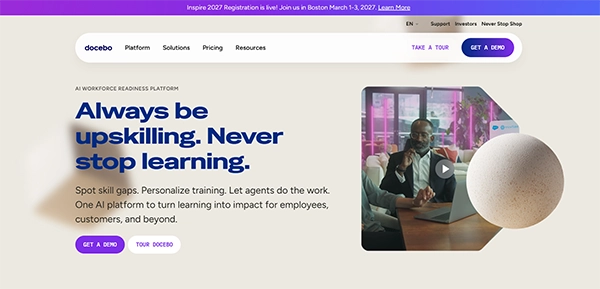 Docebo website screenshot
