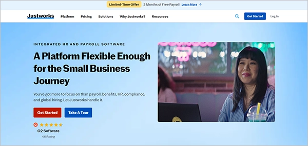 Justworks website screenshot