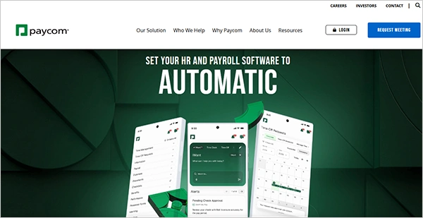 Paycom website interface
