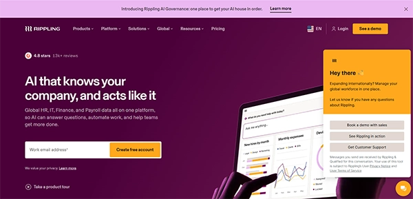 Rippling website screenshot