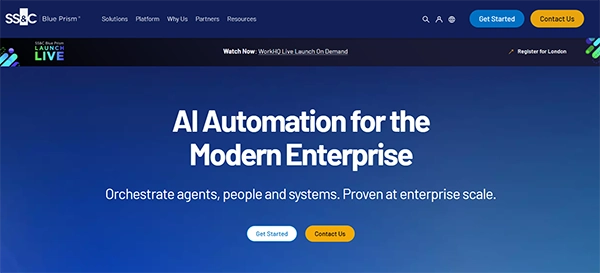 SS&C Blue Prism home page