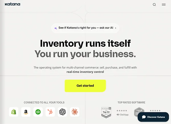 Katana website interface
