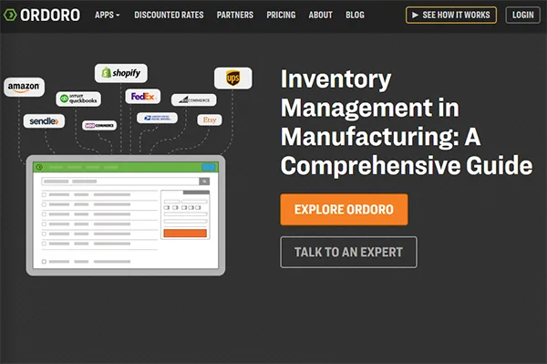 Ordoro website interface