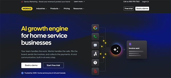 Workiz website screenshot