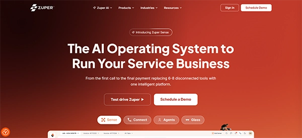 Zuper Website Screenshot