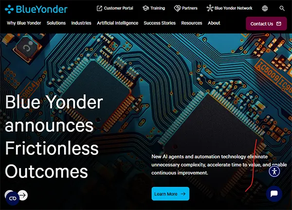 interface of BlueYonder official website